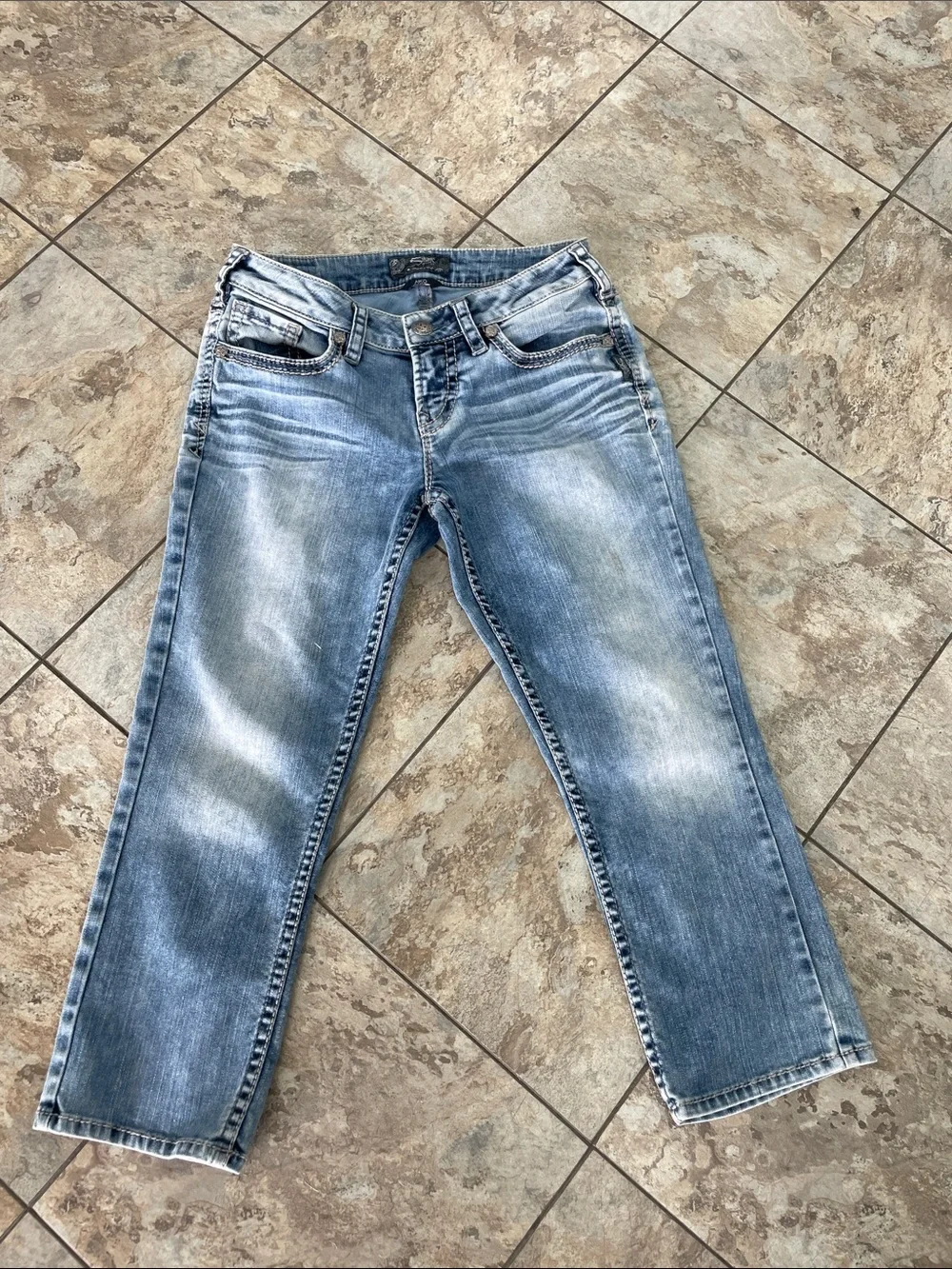 Silver Aiko Capri Jeans